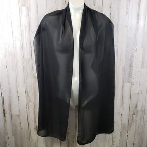Jessica McClintock Womens Scarf Black Sheer Rectag